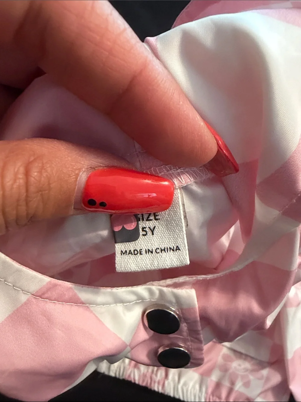 Pink & White Checkered Floral Hooded Jacket